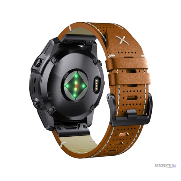 Bracelet Quick-Fit 22mm en cuir performance noir