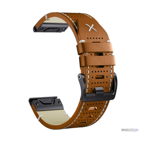 Bracelet en cuir noir pour montre Quick-Fit 22mm