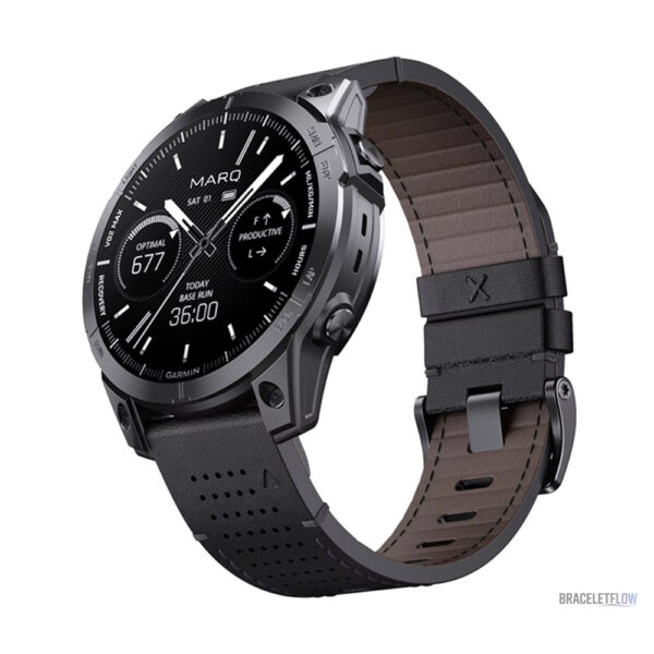 Accessoire noir Quick-Fit 22mm en cuir