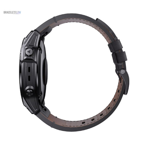 Bracelet Quick-Fit en cuir performance, 22mm, noir