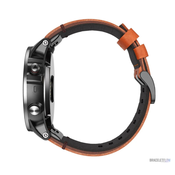 Bracelet Quick-Fit cuir véritable couleur marron