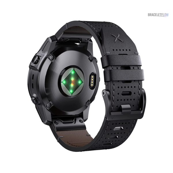 Bracelet Quick-Fit noir en cuir performance 26mm