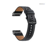 Bracelet Quick-Fit 26mm en cuir véritable, couleur noire