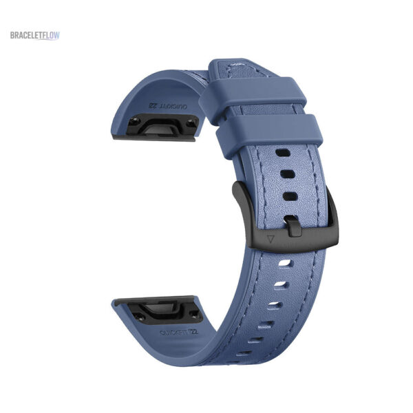 Bracelet Quick-Fit Run 22mm en cuir, version verte