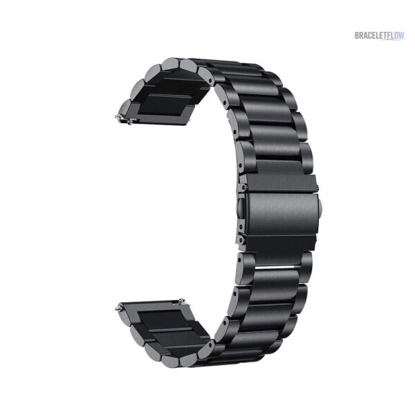 Bracelet Quick-Release 22mm en acier inoxydable, couleur noire