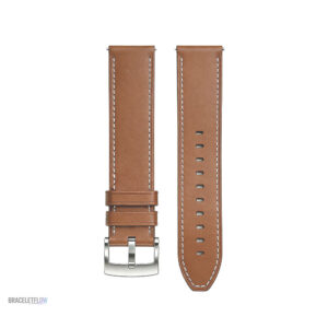 Bracelet 22mm, cuir véritable, teinte marron