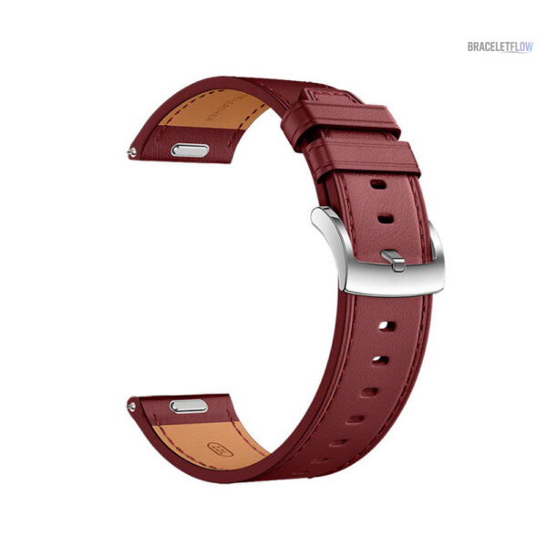 Bracelet Quick-Release cuir véritable, teinte rouge